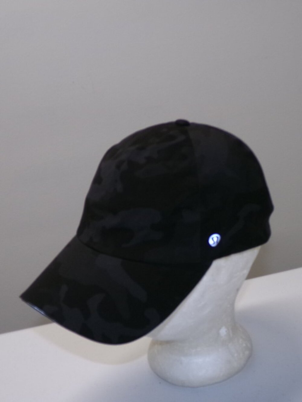 Lululemon Fast and Free Running Hat Cap Black Gray Camo Adjustable